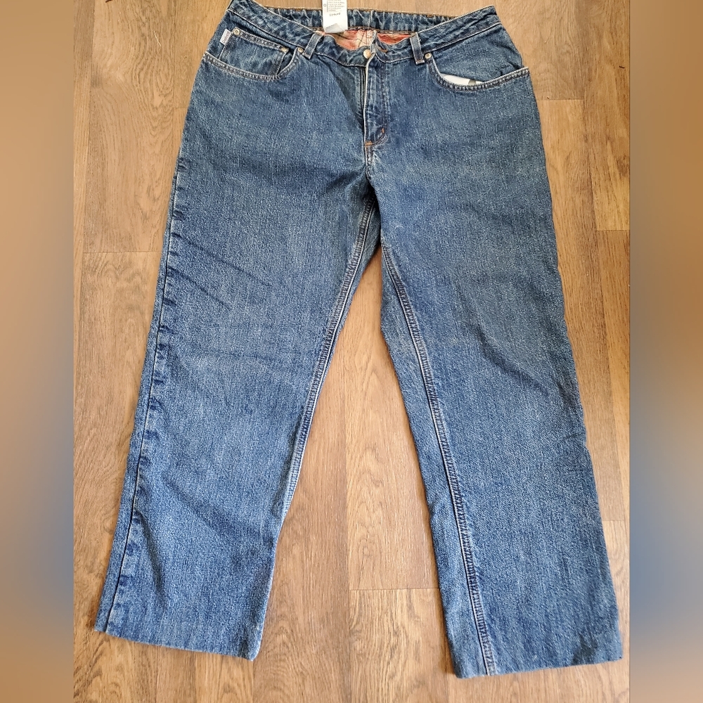 Carhartt Flannel lined ladies 👖 Jeans. SZ 14 inseam 28